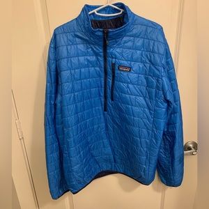 Patagonia Nano Puff 1/4 Zip Puffer Pullover - Blue - Large